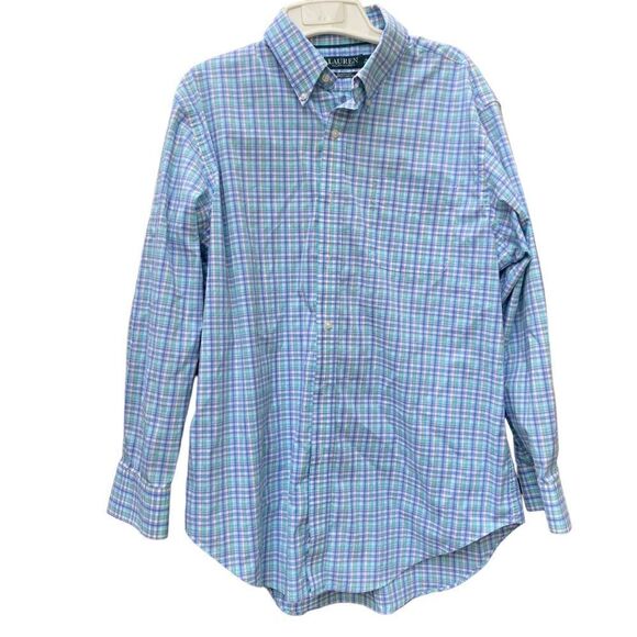 LAUREN Ralph Lauren Men’s Button Down Plaid Shirt Size 16 1/2 - Picture 1 of 4